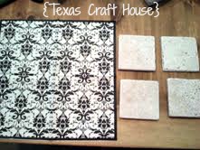 {Texas Craft House} DIY Stone Coasters - use stone tiles, napkins and Mod Podge to create one-of--a-kind coasters for your home or use as a homemade gift